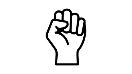Raised fist icon with transparent background