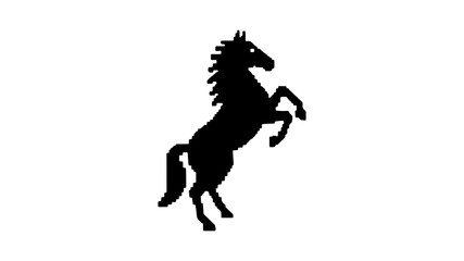 Rearing horse silhouette with transparent background