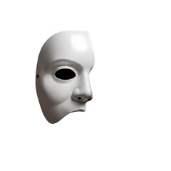 Naklejka premium Mysterious HalfFace Mask A Dramatic Visual for Theater Art and Design Projects on transparent background