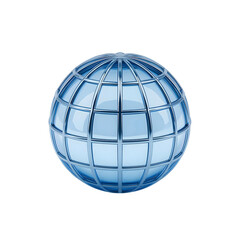 Obraz premium 3d icon glass globe illustration isolated on white background