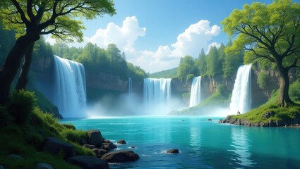 Fototapeta premium waterfall in the forest