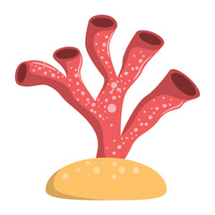 Vibrant coral structure with branching arms showcasing underwater life in a colorful marine environment