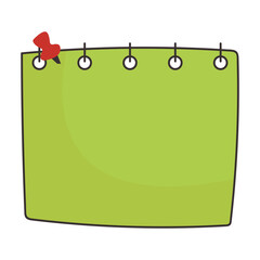 Colorful notepad with a red pushpin, showcasing a blank surface for notes and reminders