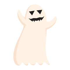 Playful ghost character with a mischievous expression, floating in a whimsical background