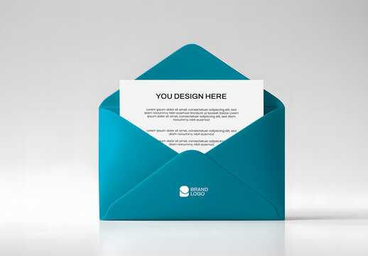 Open Envelope Paper Mockup