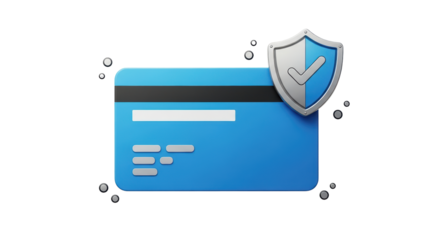 Isolated credit card protected by a security shield for secure online payments and transactions