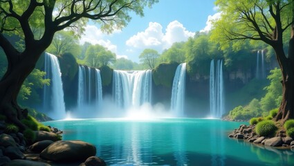 waterfall in the jungle