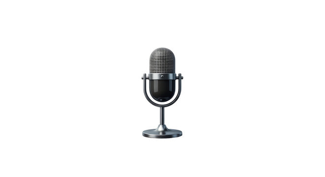 Isolated classic retro style microphone used in broadcasting and radio industry - Powered by Adobe