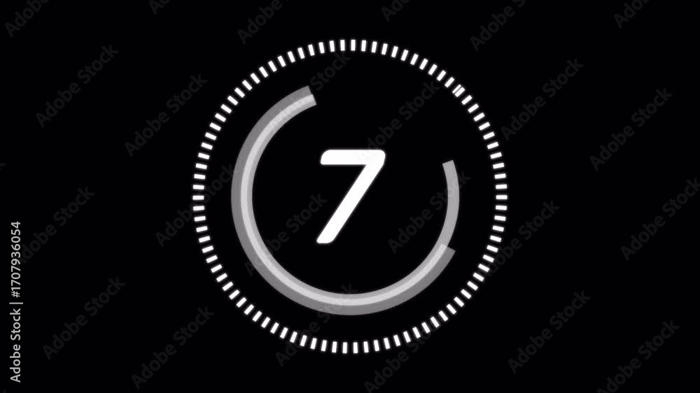Poster futuristic digital countdown timer from ten to zero animation.