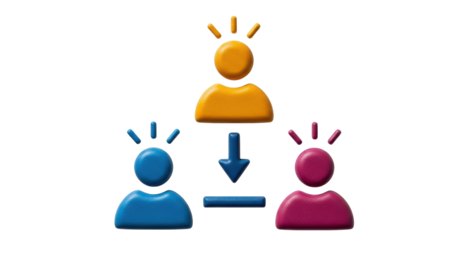 Isolated concept of knowledge transfer from one person to another or teamwork activity