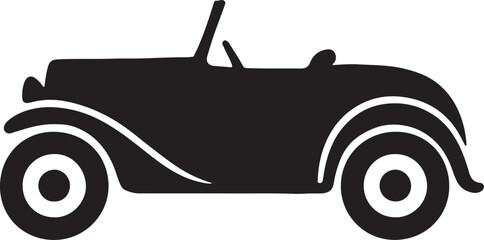 Classic vintage car silhouette icon illustration