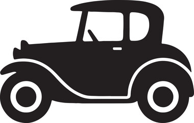 Classic vintage car silhouette icon illustration