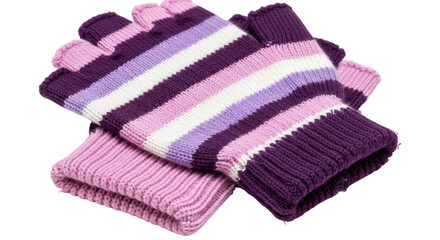 Isolated Fingerless Gloves Striped
