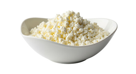 Isolated bowl of creamy cottage cheese product, ingredient, cooking, dish, close-up