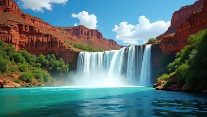 waterfall in yosemite