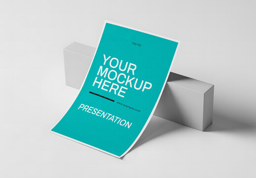 Bending Poster Mockup Top View