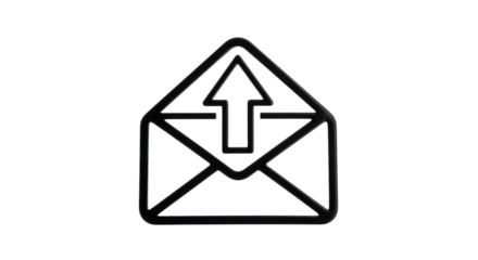 Isolated Envelope with Arrow Icon representing sending email or file upload concept