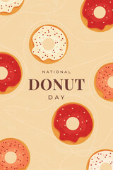 National Donut Day Poster Vector Illustration.