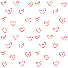 seamless pattern with red hearts