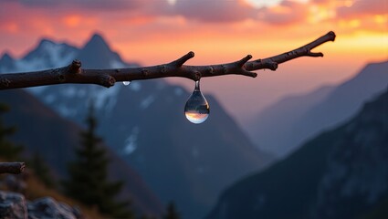 sunset in the mountains