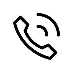 Telephone receiver with sound waves, representing an incoming or outgoing call. Perfect for web design, app icons, or any modern communication symbol