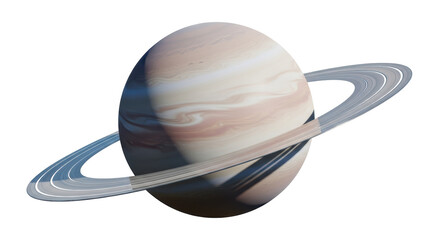 Isolated Planet Saturn with Rings in Space, Cosmic Scene with Natural Shadows, Orb © Fernando