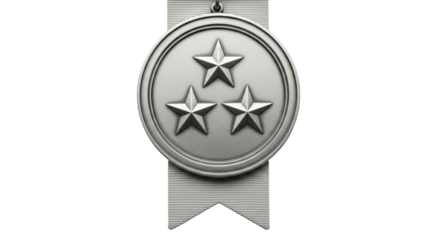 Isolated vintage World War Two American decoration with stars, military order, honor badge