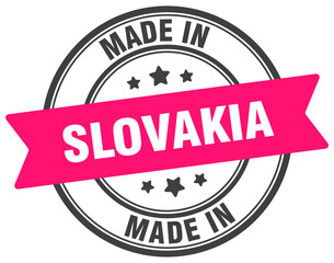 Made in Slovakia round sign. Made in Slovakia stamp.