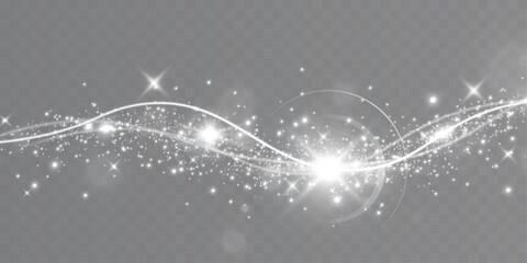 Sparkling star light background glitter glow magic effect transparent overlay vector.
