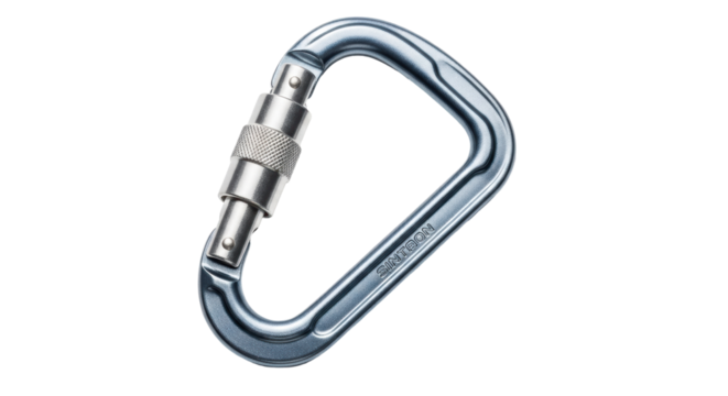 Isolated locking carabiner, climbing equipment for connecting ropes, durable metal clip