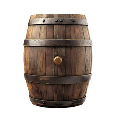 Rustic Wooden Barrel with Brown Top and White Back