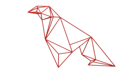 Isolated geometric bird sculpture art is abstract modern contemporary minimalist design