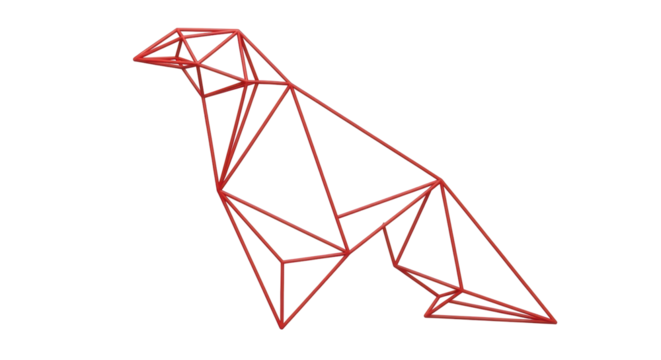 Isolated geometric bird sculpture art is abstract modern contemporary minimalist design