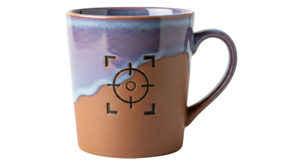 Isolated coffee mug with a target reticle design for a great morning caffeine boost