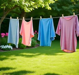 clothes drying on a clothesline