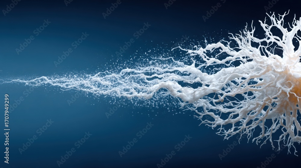 Aufkleber white substance representing neural breakout strategy and intelligent trends evolving in modern conc