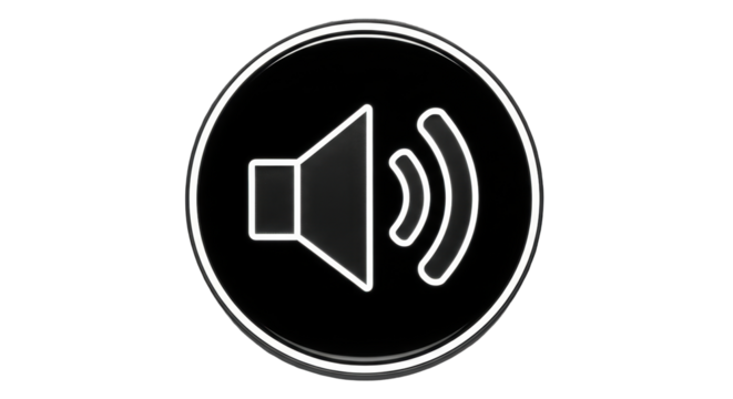 Isolated Volume Control Icon - Audio Sound Speaker Multimedia Knob App Button Toggle