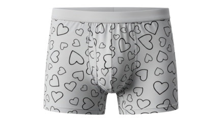 Isolated men's heart print boxer briefs perfect for Valentine's Day gift ideas menswear