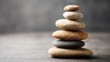 Stack of rocks symbolizing stability and balance in nature representing logic-driven income equalization concept