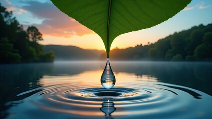 water drop in the forest