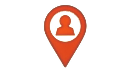 Isolated location pin for person profile for map marker, travel destination with people icon