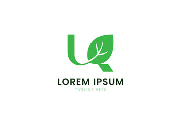 Fototapeta premium Modern green leaf logo design minimalist abstract symbol for nature and eco-friendly brands