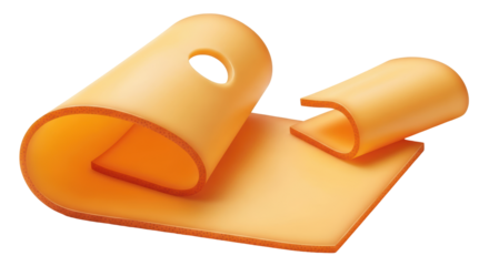 Isolated flexible orange silicone gasket material with perforation and hollow construction