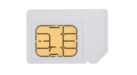 Isolated new nano SIM card used in modern cellular phones, for telecommunications