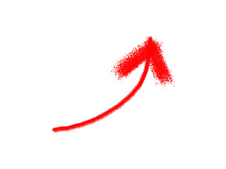 Vibrant red upward curved arrow symbol digital graphic design element for directional guidance and progress
