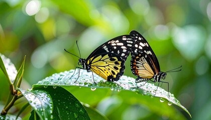 Two butterflies on a leaf (2)