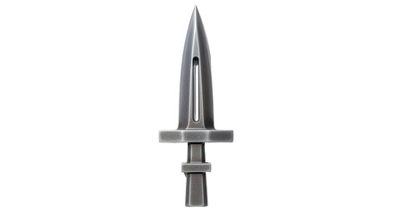 Isolated metal dagger with cross guard and handle for piercing or combat weapon use