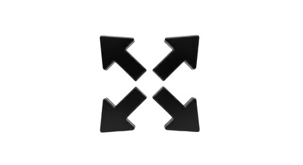 Isolated Arrows pointing in all four directions, expanding, showing all directions symbol