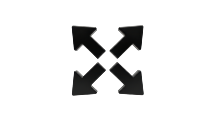 Isolated Arrows pointing in all four directions, expanding, showing all directions symbol