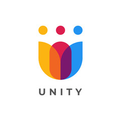 Minimal together unity logo diversity community together colorful